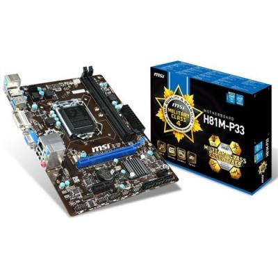 MSI H81M-P33 SC1150PIN VGA+DVI DDR3 ANAKART